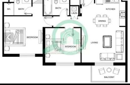 Apartment - 2 Bedrooms - 2 Bathrooms for rent in Cyan Beach Residence - Maryam Beach Residence - Maryam Island - Sharjah