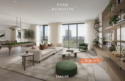 Living Room image for: Apartment - 1 Bedroom - 1 Bathroom for sale in Park Horizon - Dubai Hills Estate - Dubai, Image 1