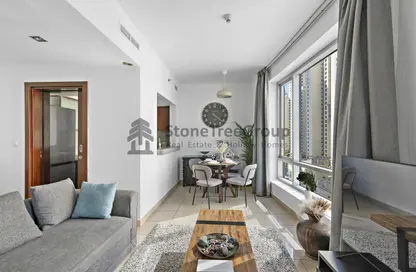 Living / Dining Room image for: Apartment - 1 Bedroom - 1 Bathroom for rent in Sanibel Tower - Park Island - Dubai Marina - Dubai, Image 1