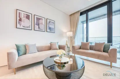 Living Room image for: Apartment - 2 Bedrooms - 3 Bathrooms for rent in Jumeirah Gate Tower 1 - The Address Jumeirah Resort and Spa - Jumeirah Beach Residence - Dubai, Image 1