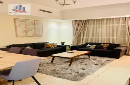 Living / Dining Room image for: Apartment - 2 Bedrooms - 2 Bathrooms for rent in Al Mamzar - Al Mamzar - Sharjah - Sharjah, Image 1