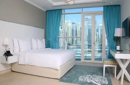 Room / Bedroom image for: Hotel  and  Hotel Apartment - 1 Bathroom for rent in Jannah Marina Hotel Apartments - Dubai Marina - Dubai, Image 1