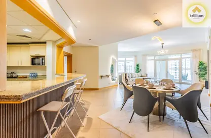Apartment - 3 Bedrooms - 4 Bathrooms for rent in Al Nabat - Shoreline Apartments - Palm Jumeirah - Dubai
