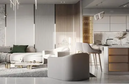 Living Room image for: Apartment - 2 Bedrooms - 3 Bathrooms for sale in Binghatti Azure - Jumeirah Village Circle - Dubai, Image 1