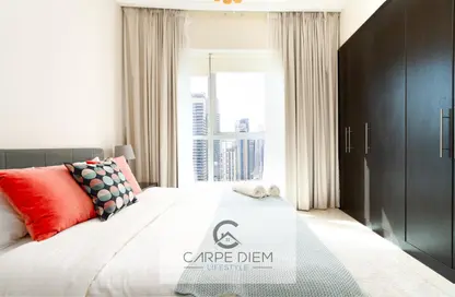 Room / Bedroom image for: Apartment - 1 Bedroom - 2 Bathrooms for rent in Bay Central West - Bay Central - Dubai Marina - Dubai, Image 1