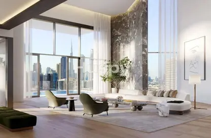 Living Room image for: Apartment - 3 Bedrooms - 4 Bathrooms for sale in The Vela Dorchester Collection - Business Bay - Dubai, Image 1