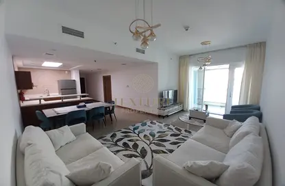 صورة لـ غرفة المعيشة / غرفة الطعام شقة - غرفة نوم - 2 حمامات للايجار في برج سولافا - دبي مارينا - دبي ، صورة رقم 1