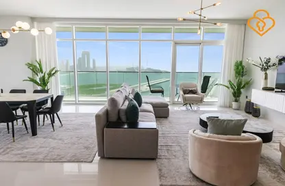 Living / Dining Room image for: Apartment - 4 Bedrooms - 4 Bathrooms for rent in Sunrise Bay - EMAAR Beachfront - Dubai Harbour - Dubai, Image 1