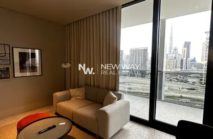 Living Room image for: Apartment - 1 Bathroom for rent in UPSIDE Living - Business Bay - Dubai, Image 1
