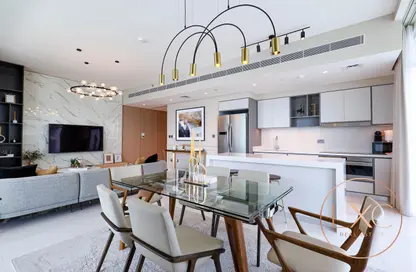 Living / Dining Room image for: Apartment - 3 Bedrooms - 3 Bathrooms for sale in Sunrise Bay - EMAAR Beachfront - Dubai Harbour - Dubai, Image 1