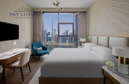 Apartment - Studio - 1 Bathroom for rent in Intercontinental Residences Business Bay - Business Bay - Dubai