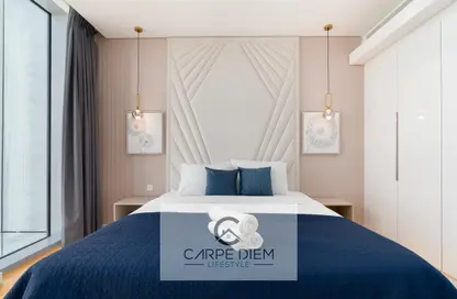 Room / Bedroom image for: Apartment - 2 Bedrooms - 3 Bathrooms for rent in Apartment Building 7 - Bluewaters Residences - Bluewaters - Dubai, Image 1