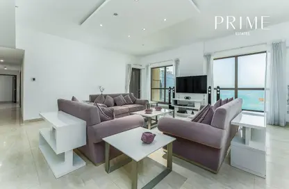 Living Room image for: Apartment - 4 Bedrooms - 4 Bathrooms for sale in Sadaf 4 - Sadaf - Jumeirah Beach Residence - Dubai, Image 1