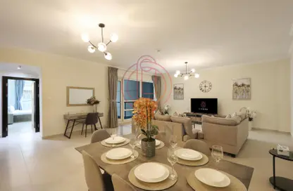 Living / Dining Room image for: Apartment - 2 Bedrooms - 3 Bathrooms for rent in Marina Quays West - Marina Quays - Dubai Marina - Dubai, Image 1