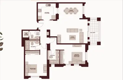 Apartment - 2 Bedrooms - 2 Bathrooms for sale in Miska 1 - Miska - Old Town - Dubai