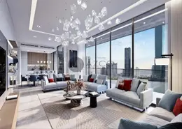 Living Room image for: Apartment - 3 Bedrooms - 4 Bathrooms for sale in Peninsula Four - Peninsula - Business Bay - Dubai, Image 1