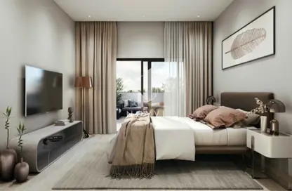 Room / Bedroom image for: Apartment - 1 Bedroom - 2 Bathrooms for sale in Pantheon Elysee Heights - Jumeirah Village Circle - Dubai, Image 1