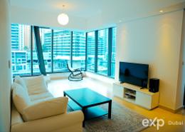 صورةغرفة المعيشة لـ: شقة - 2 غرف نوم - 2 حمامات للبيع في A برج سيلفرين - سيلفيرين - دبي مارينا - دبي, صورة 1