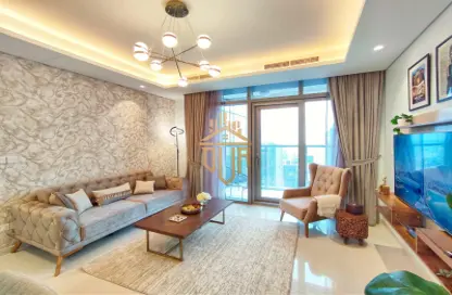 صورة لـ غرفة المعيشة شقة - غرفة نوم - 2 حمامات للايجار في فندق ومساكن برج باراماونت - الخليج التجاري - دبي ، صورة رقم 1