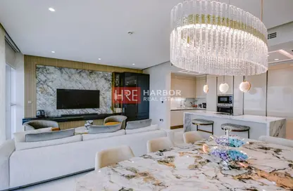 Living / Dining Room image for: Apartment - 3 Bedrooms - 4 Bathrooms for sale in 1 JBR - Jumeirah Beach Residence - Dubai, Image 1