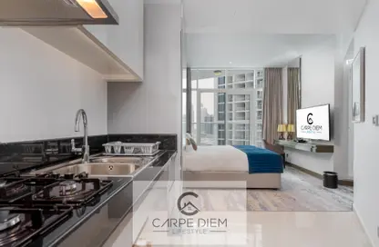 Kitchen image for: Apartment - 1 Bathroom for rent in DAMAC Maison Privé - Business Bay - Dubai, Image 1