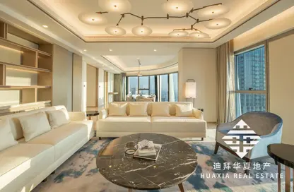 Living Room image for: Penthouse - 3 Bedrooms - 3 Bathrooms for rent in Address Harbour Point Tower 1 - Address Harbour Point - Dubai Creek Harbour (The Lagoons) - Dubai, Image 1