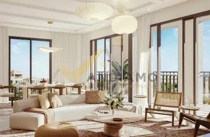 Living Room image for: Apartment - 2 Bedrooms - 4 Bathrooms for sale in Bloom Living - Zayed City (Khalifa City C) - Khalifa City - Abu Dhabi, Image 1