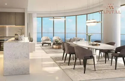 Living / Dining Room image for: Apartment - 1 Bedroom - 1 Bathroom for sale in Grand Bleu Tower 1 - EMAAR Beachfront - Dubai Harbour - Dubai, Image 1