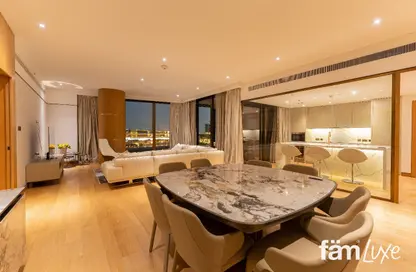 Living / Dining Room image for: Apartment - 3 Bedrooms - 5 Bathrooms for sale in Bulgari Resort  and  Residences - Jumeirah Bay Island - Jumeirah - Dubai, Image 1