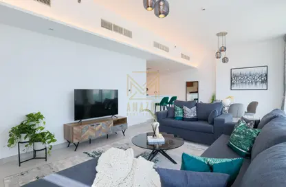 Living Room image for: Apartment - 2 Bedrooms - 3 Bathrooms for sale in 1 Residences - Wasl1 - Al Kifaf - Dubai, Image 1