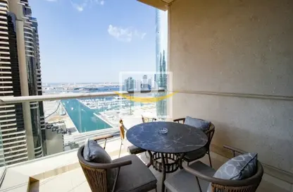 Balcony image for: Apartment - 3 Bedrooms - 3 Bathrooms for rent in Iris Blue - Dubai Marina - Dubai, Image 1