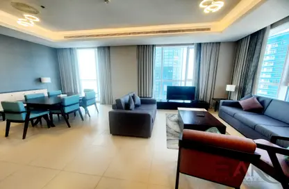 Living / Dining Room image for: Apartment - 2 Bedrooms - 2 Bathrooms for rent in Bay Tower - Corniche Road - Abu Dhabi, Image 1