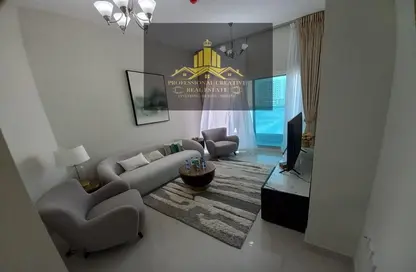 صورة لـ غرفة المعيشة شقة - 2 غرف نوم - 2 حمامات للبيع في جلف تاور - مدينة الإمارات - عجمان ، صورة رقم 1