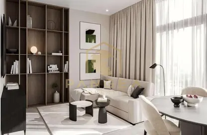 Living Room image for: Apartment - 1 Bedroom - 2 Bathrooms for sale in 1WOOD Residence - Jumeirah Village Circle - Dubai, Image 1