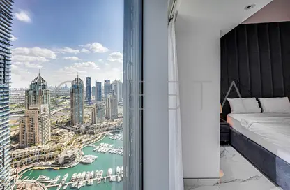 Room / Bedroom image for: Apartment - 2 Bedrooms - 2 Bathrooms for rent in Cayan Tower - Dubai Marina - Dubai, Image 1