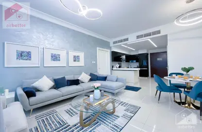 Living / Dining Room image for: Apartment - 1 Bedroom - 1 Bathroom for rent in Damac Maison Mall Street - Downtown Dubai - Dubai, Image 1