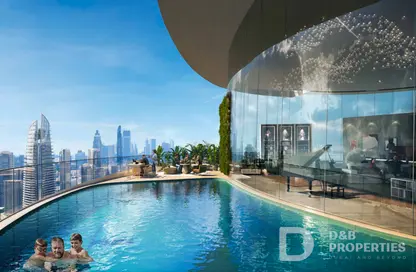 صورة لـ حوض سباحة شقة - غرفة نوم - 2 حمامات للبيع في كانال كراون - الخليج التجاري - دبي ، صورة رقم 1