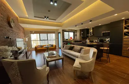 Living / Dining Room image for: Apartment - 2 Bedrooms - 2 Bathrooms for rent in Escan Tower - Dubai Marina - Dubai, Image 1