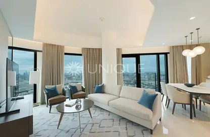 Living / Dining Room image for: Apartment - 2 Bedrooms - 2 Bathrooms for rent in Address Harbour Point Tower 1 - Address Harbour Point - Dubai Creek Harbour (The Lagoons) - Dubai, Image 1