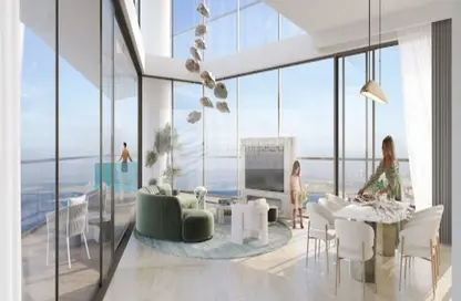 Living / Dining Room image for: Apartment - 2 Bedrooms - 2 Bathrooms for sale in Mar Casa - Maritime City - Dubai, Image 1