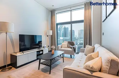 Living Room image for: Apartment - 1 Bedroom - 1 Bathroom for rent in 15 Northside - Tower 2 - 15 Northside - Business Bay - Dubai, Image 1