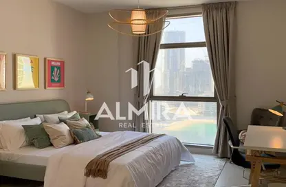 Room / Bedroom image for: Apartment - 1 Bedroom - 1 Bathroom for rent in Reflection - Shams Abu Dhabi - Al Reem Island - Abu Dhabi, Image 1