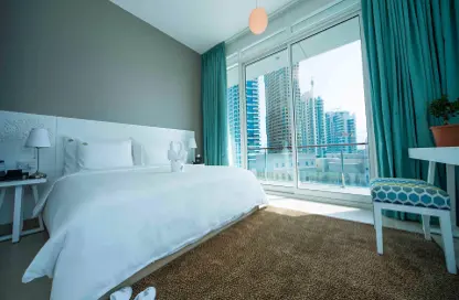 Room / Bedroom image for: Hotel  and  Hotel Apartment - 2 Bedrooms - 2 Bathrooms for rent in Jannah Place Dubai Marina - Dubai Marina - Dubai, Image 1