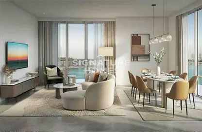 Living / Dining Room image for: Apartment - 3 Bedrooms - 3 Bathrooms for sale in Seapoint - EMAAR Beachfront - Dubai Harbour - Dubai, Image 1