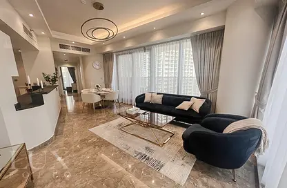 صورة لـ غرفة المعيشة شقة - 2 غرف نوم - 2 حمامات للبيع في شقق أورا هاربور السكنية والفندقية - دبي مارينا - دبي ، صورة رقم 1
