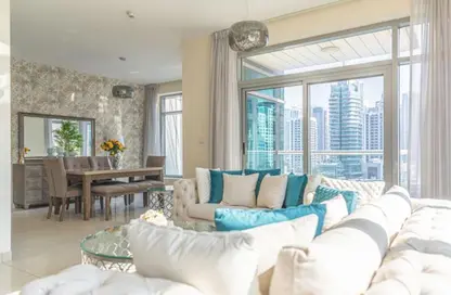 Living / Dining Room image for: Apartment - 2 Bedrooms - 2 Bathrooms for rent in Blakely Tower - Park Island - Dubai Marina - Dubai, Image 1