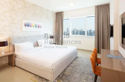 Room / Bedroom image for: Apartment - 1 Bedroom - 2 Bathrooms for rent in Barcelo Residences - Dubai Marina - Dubai, Image 1