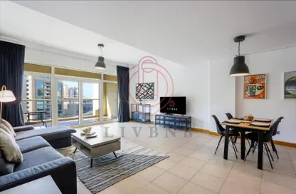 Living / Dining Room image for: Apartment - 1 Bedroom - 2 Bathrooms for rent in Al Anbara - Shoreline Apartments - Palm Jumeirah - Dubai, Image 1