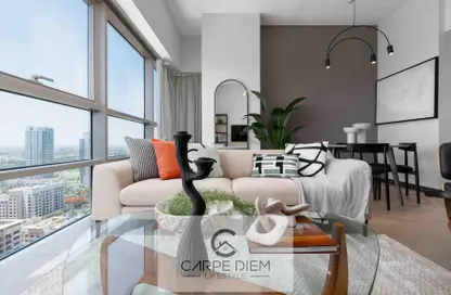 Living / Dining Room image for: Apartment - 1 Bedroom - 2 Bathrooms for rent in The Onyx Towers - Greens - Dubai, Image 1