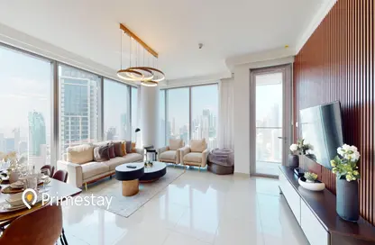 Living Room image for: Apartment - 2 Bedrooms - 3 Bathrooms for rent in Boulevard Point - Downtown Dubai - Dubai, Image 1